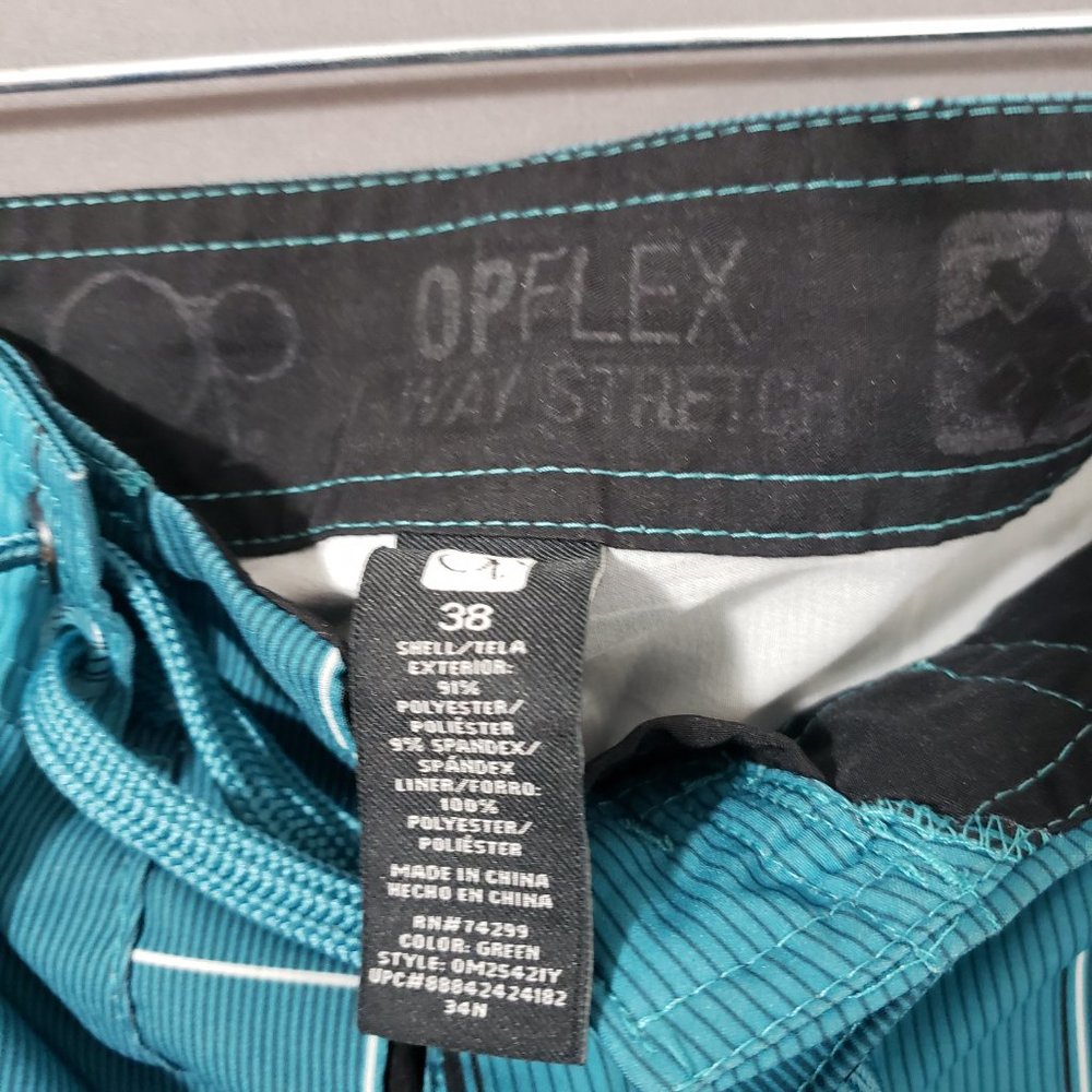 OP Flex Ocean Pacific 4-way flex board shorts men’s size 38 Plaid - Picture 2 of 8